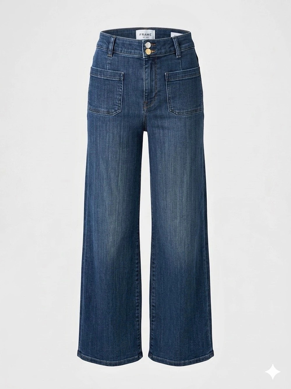 FRAME Le Slim Palazzo High Rise Wide Leg Jeans Medium Dark Denim Size 25